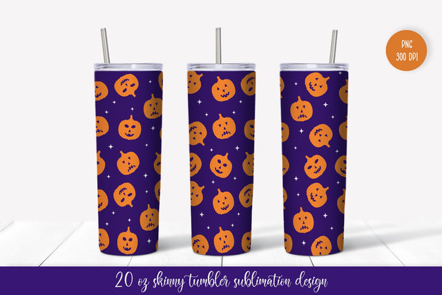 Halloween Pumpkin Skinny Tumbler Sublimation Wrap Sublimation Vera Fedorova 