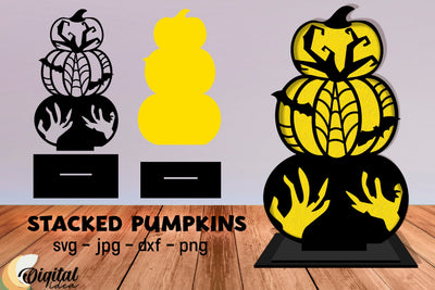 Halloween Pumpkin Stacked Laser Cut . Halloween set SVG. SVG Evgenyia Guschina 
