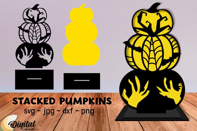 Halloween Pumpkin Stacked Laser Cut . Halloween set SVG. SVG Evgenyia Guschina 
