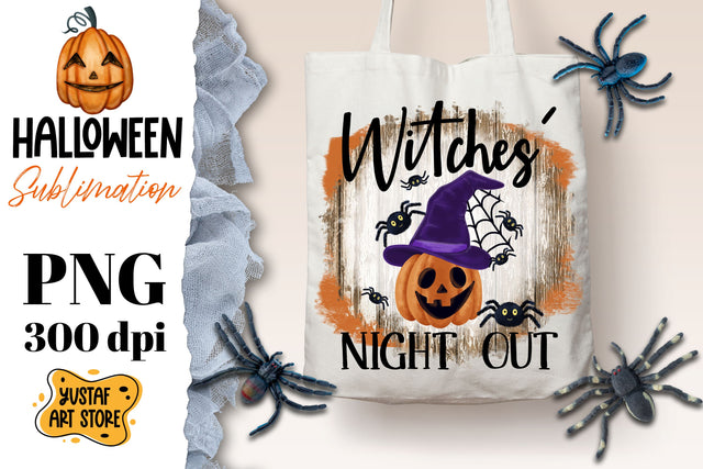 Halloween pumpkin sublimation design. Witches Night Out Sublimation Yustaf Art Store 