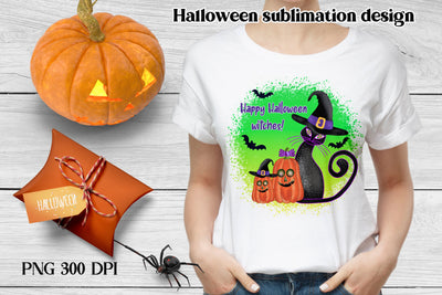 Halloween pumpkin sublimation | Happy Halloween witches Sublimation Svetana Studio 