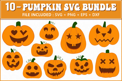 Halloween Pumpkin SVG, 10 Pumpkin Clipart, Halloween Pumpkin SVG Bundle SVG Shetara Begum 