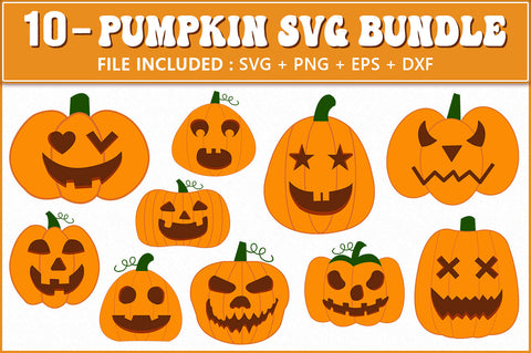 Halloween Pumpkin SVG, 10 Pumpkin Clipart, Halloween Pumpkin SVG Bundle SVG Shetara Begum 