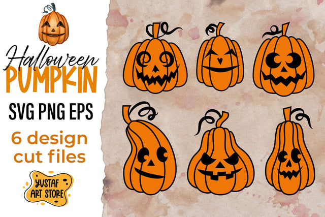 Halloween Pumpkin SVG 6 cut files design SVG Yustaf Art Store 