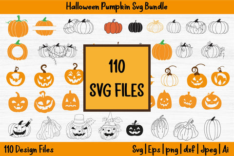 Halloween Pumpkin Svg Bundle | Jack o Lantern Svg Bundle SVG DIYCUTTINGFILES 