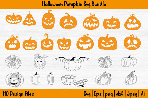 Halloween Pumpkin Svg Bundle | Jack o Lantern Svg Bundle SVG DIYCUTTINGFILES 
