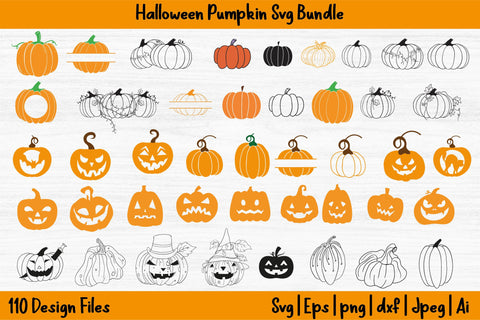 Halloween Pumpkin Svg Bundle | Jack o Lantern Svg Bundle SVG DIYCUTTINGFILES 