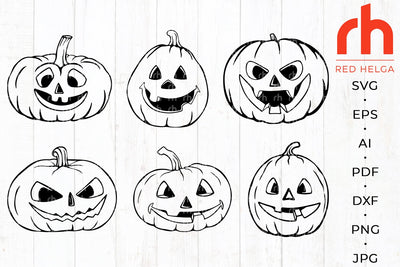 Halloween pumpkin svg - Halloween decor svg - Halloween pumpkin outline SVG RedHelgaArt 