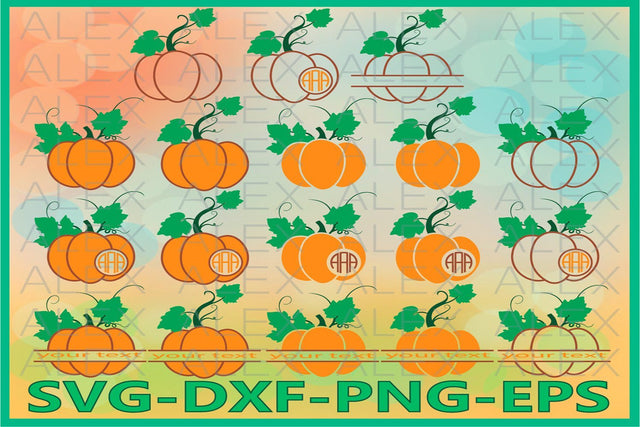 Halloween Pumpkin SVG, Pumpkin Monogram SVG AlexSVGStudio 