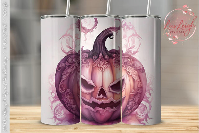 Halloween Pumpkin Tumbler wrap Sublimation Luvleigh Digitals 