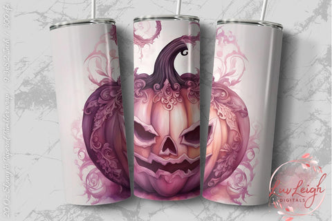 Halloween Pumpkin Tumbler wrap Sublimation Luvleigh Digitals 