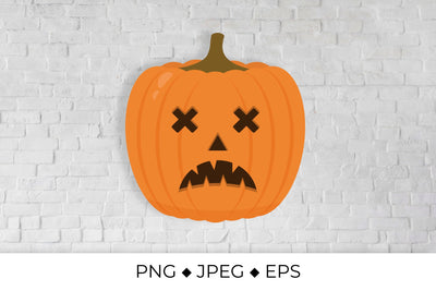 Halloween Pumpkin with scary face Sublimation LaBelezoka 