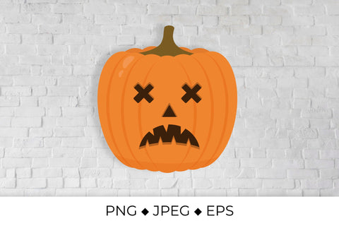 Halloween Pumpkin with scary face Sublimation LaBelezoka 