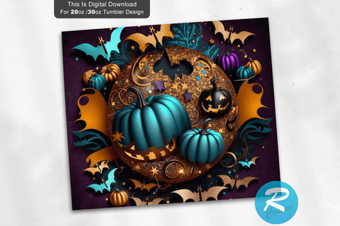 Halloween Pumpkins 20 oz / 30 oz Tumbler PNG Sublimation Regulrcrative 