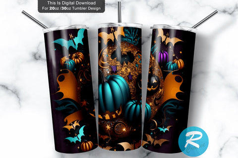 Halloween Pumpkins 20 oz / 30 oz Tumbler PNG Sublimation Regulrcrative 