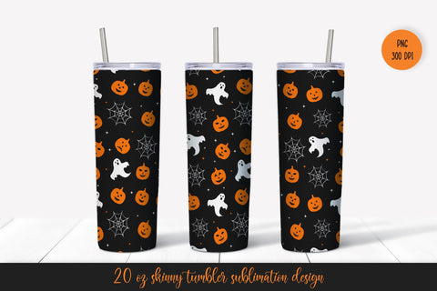 Halloween pumpkins and ghosts tumbler sublimation wrap Sublimation Vera Fedorova 