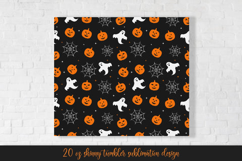 Halloween pumpkins and ghosts tumbler sublimation wrap Sublimation Vera Fedorova 