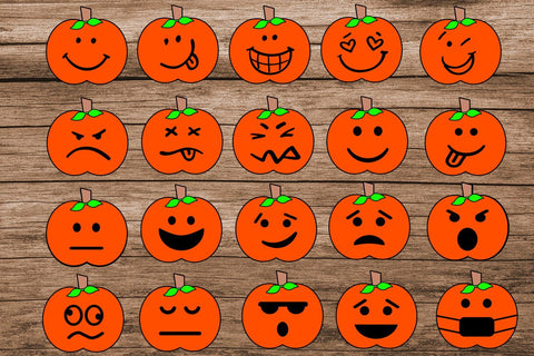 Halloween Pumpkins Emojis Cliparts- Halloween Pumpkins Cute SVG Happy Printables Club 