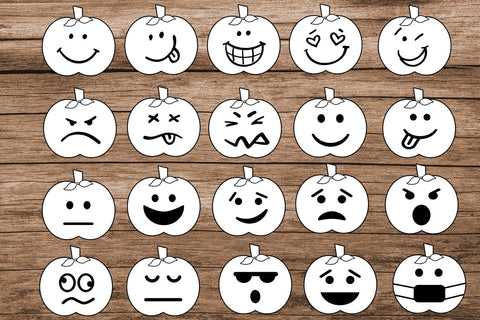 Halloween Pumpkins Emojis Cliparts- Halloween Pumpkins Cute SVG Happy Printables Club 