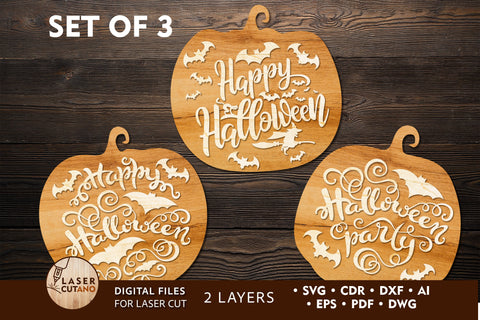 HALLOWEEN PUMPKINS Laser Cut Bundle SVG LaserCutano 