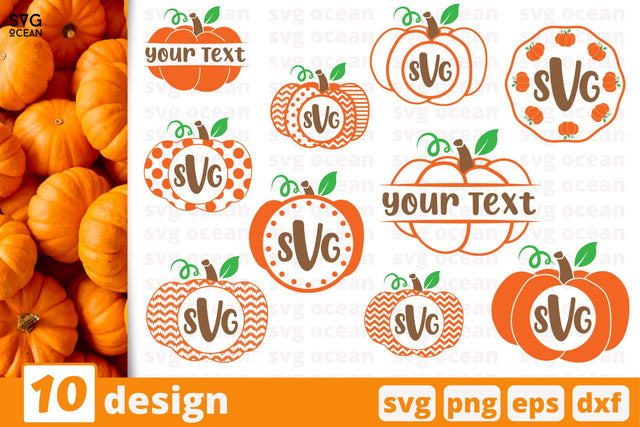 Halloween pumpkins monograms SVG bundle SVG SvgOcean 