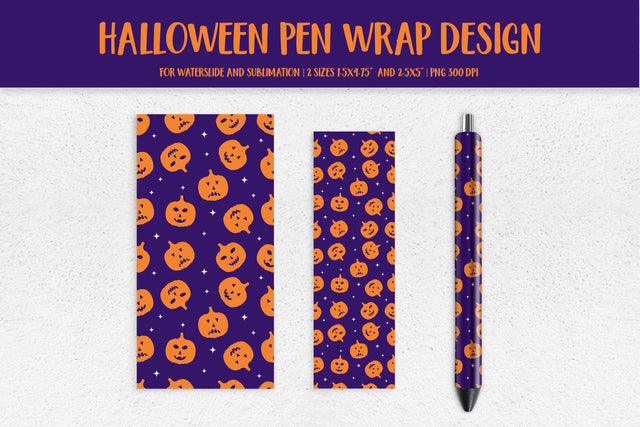 Halloween Pumpkins Pen Wrap Design. Sublimation or Waterslide Sublimation LaBelezoka 