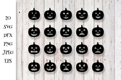 Halloween Pumpkins SVG. Jack-o'-Lantern Faces Bundle SVG LaBelezoka 