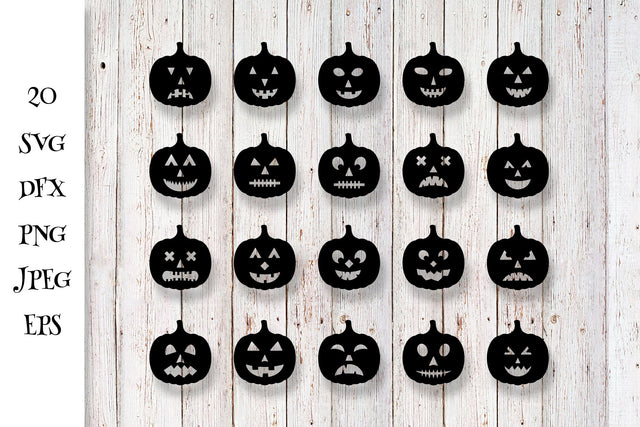 Halloween Pumpkins SVG. Jack-o'-Lantern Faces Bundle SVG LaBelezoka 