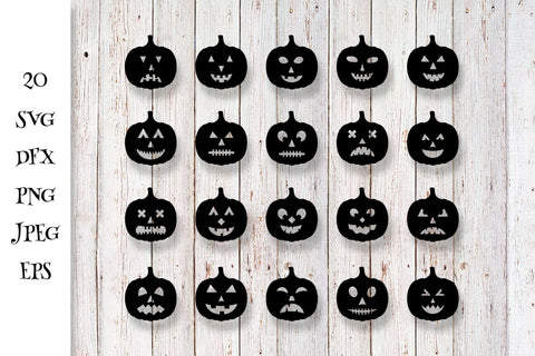 Halloween Pumpkins SVG. Jack-o'-Lantern Faces Bundle SVG LaBelezoka 