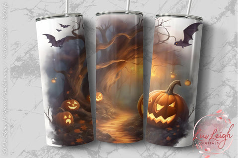 Halloween pumpkins Tumbler wrap Sublimation Luvleigh Digitals 