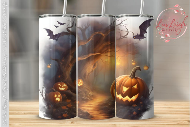 Halloween pumpkins Tumbler wrap Sublimation Luvleigh Digitals 