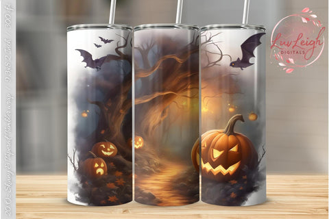 Halloween pumpkins Tumbler wrap Sublimation Luvleigh Digitals 