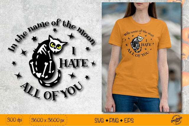 Halloween quote for t-shirt SVG| Creepy Black cat SVG SVG Createya Design 