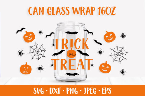 Halloween Quotes Can Glass Wrap SVG. Glass Can Wrap Bundle SVG LaBelezoka 