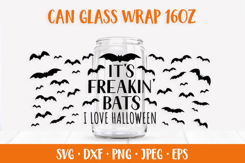 Halloween Quotes Can Glass Wrap SVG. Glass Can Wrap Designs SVG LaBelezoka 
