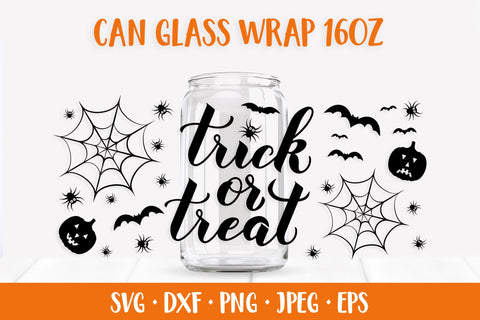 Halloween Quotes Glass Can Wrap SVG. Can Glass Wrap Designs SVG LaBelezoka 