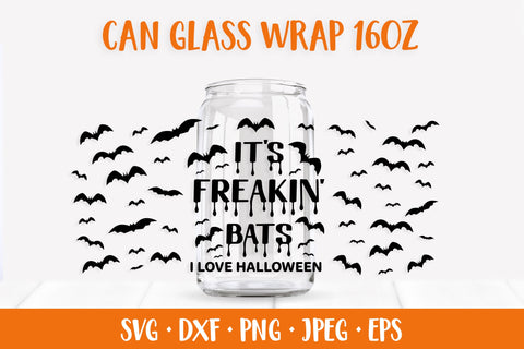 Halloween Quotes Glass Can Wrap SVG. Can Glass Wrap Designs SVG LaBelezoka 