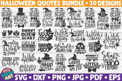 Halloween Quotes SVG Bundle | 30 designs SVG HQDigitalArt 