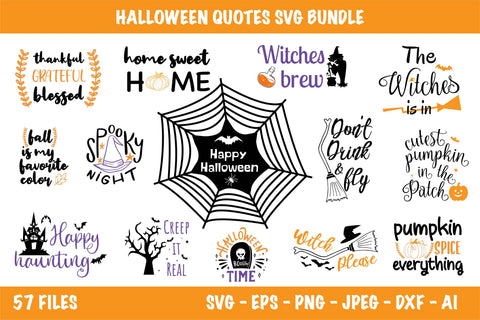 Halloween Quotes Svg Bundle SVG DIYCUTTINGFILES 