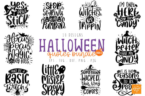 Halloween Quotes SVG Bundle Vol 5 SVG dapiyupi store 