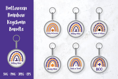 Halloween rainbow keychain bundle SVG. Halloween keychain SVG LaBelezoka 