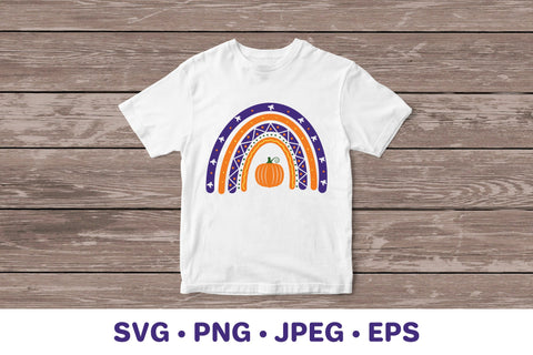 Halloween rainbow SVG. Purple orange Halloween decor SVG LaBelezoka 