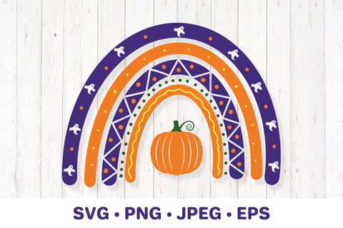 Halloween rainbow SVG. Purple orange Halloween decor SVG LaBelezoka 