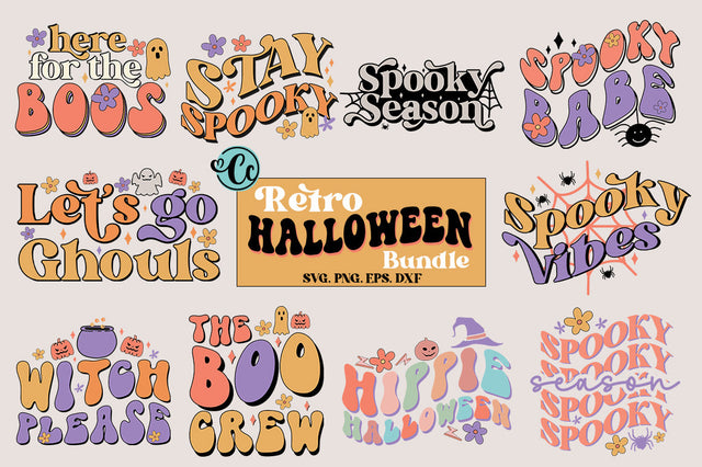 Halloween Retro Sublimation SVG Bundle SVG Crazy Craft 
