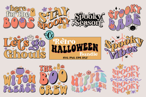 Halloween Retro Sublimation SVG Bundle SVG Crazy Craft 
