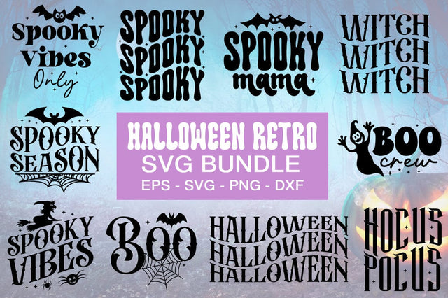 Halloween Retro SVG Bundle, Halloween Retro svg, Halloween svg, Halloween Wavy svg, Halloween Sublimation, Halloween Shirt SVG, PNG SVG etcify 