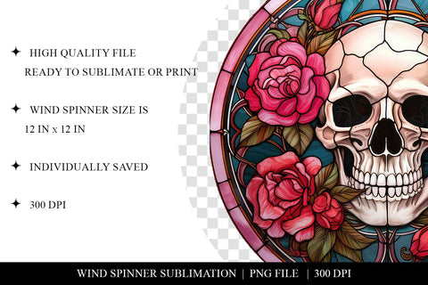 Halloween Round Hanging Wind Spinner Sublimation Design PNG Sublimation BijouBay 