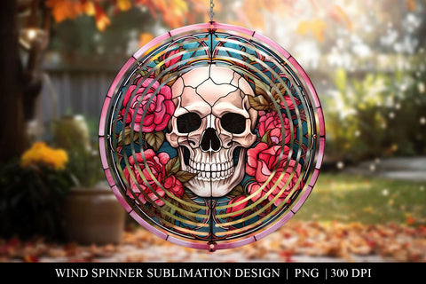 Halloween Round Hanging Wind Spinner Sublimation Design PNG Sublimation BijouBay 