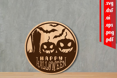 Halloween Round Sign 3 SVG zafrans studio 