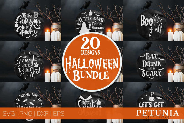 Halloween Round Sign Bundle | Funny Halloween SVG Bundle SVG Petunia Digital Design 